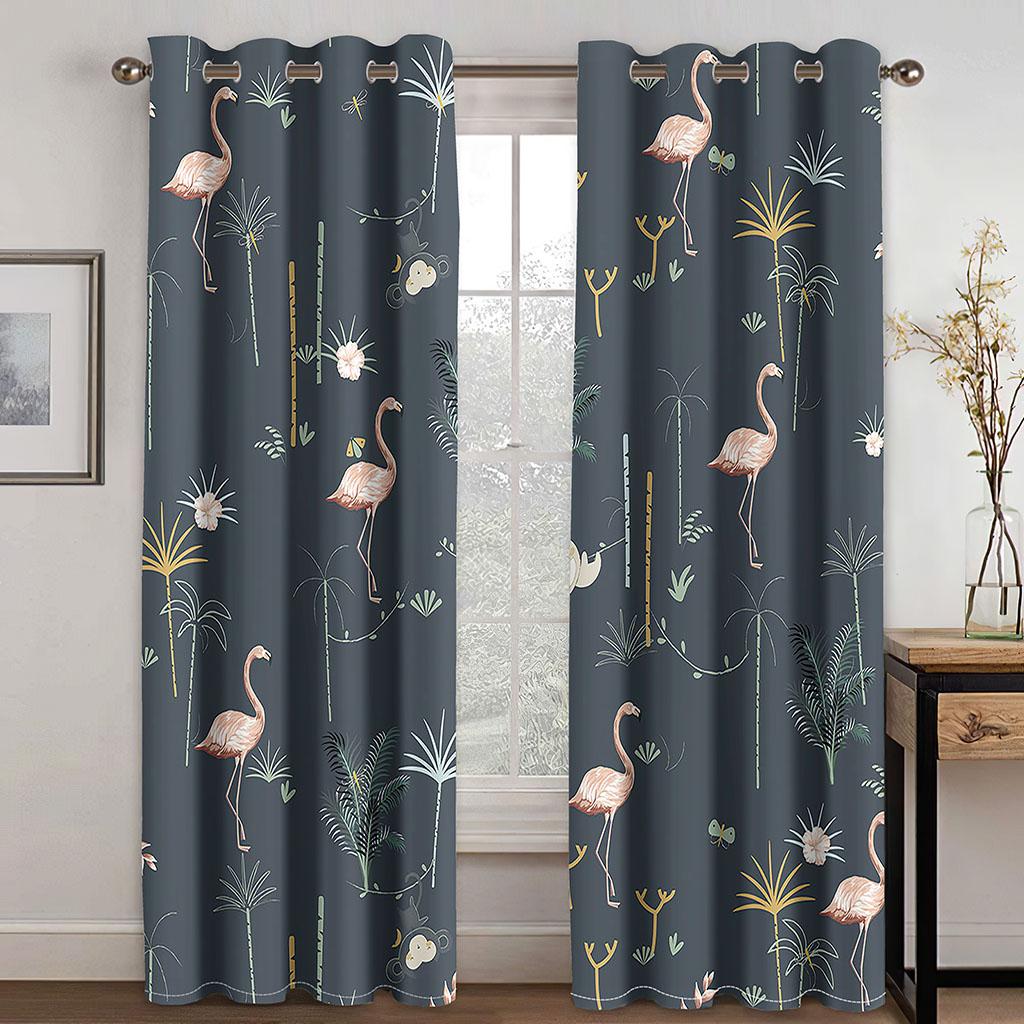 Blackout Curtains for Bedroom Flamingo Darkening Window Curtains for Living Room Bedroom Decor Drapes