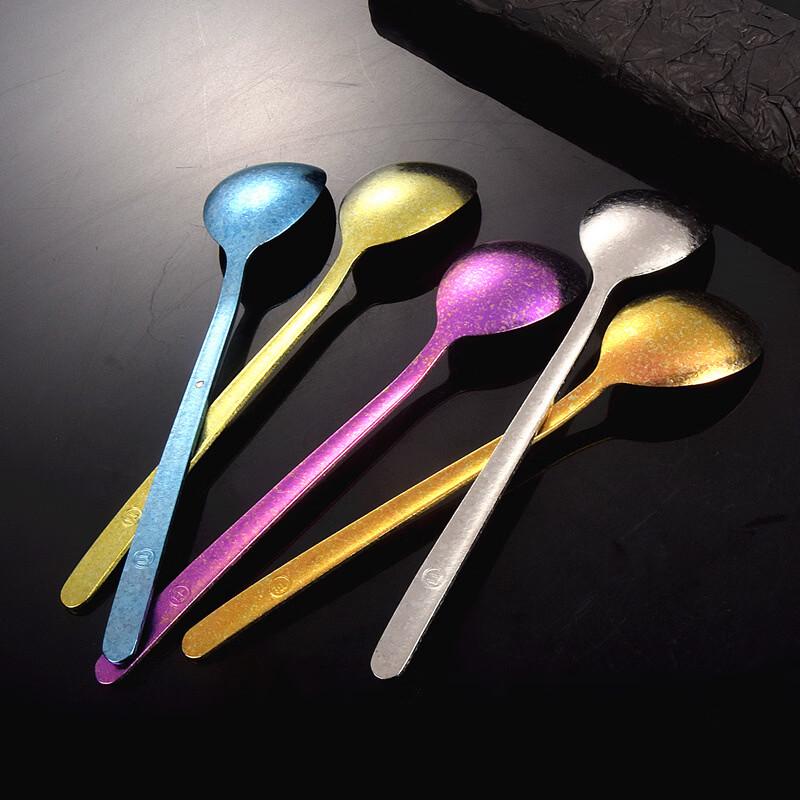 Ru Han Korean Style Titanium Crystal Gold Dining Spoon Set