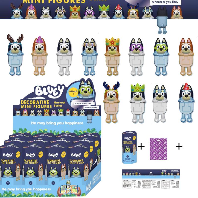 Hot Series Bluey Box Cute Cartoon Anime Figure Model Doll Ornament Ideal Kid Birthday Christmas Gifts
