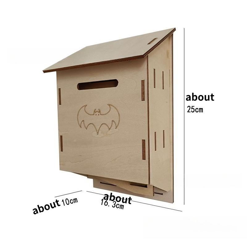 Wooden Bat House Outdoor Garden Shelter Natural Animal Habitat For Farmer Gardener Nature Lover Backyard Orchard Wildlife Nest