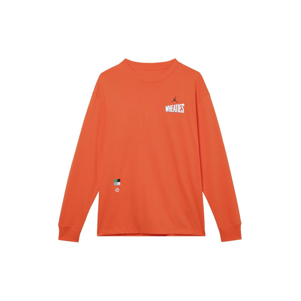 Jordan Logo Print Drop Shoulder Long Sleeve T-Shirt Men Tops Orange DV8429-817