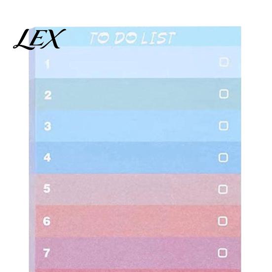 Planning Stationery Set Gradient Checklist Sticky Notepad, Self-stick To-do List Pads, Macaron Color Office Memo Tearable Planner Pad for Shopping