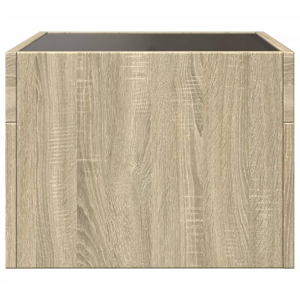 Vidaxl Stolik Nocny Z Led Infinity, Dąb Sonoma, 40X40X30 Cm