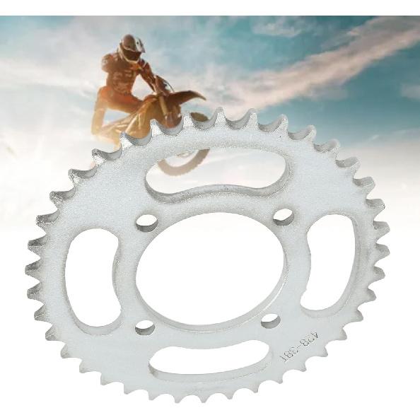 428 38 teeth sprocket, 4 holes, Rear Sprocket Steel Rear Drive Sprocket for Off Road Bikes and Motorcycles Silver