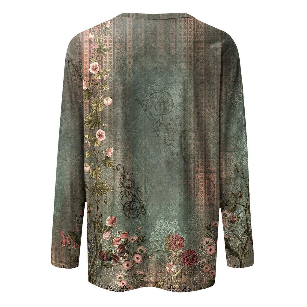 Long Sleeve Shirts For Women Cute Print Graphic Tees Blouses Casual Plus Size Basic Tops Pullover