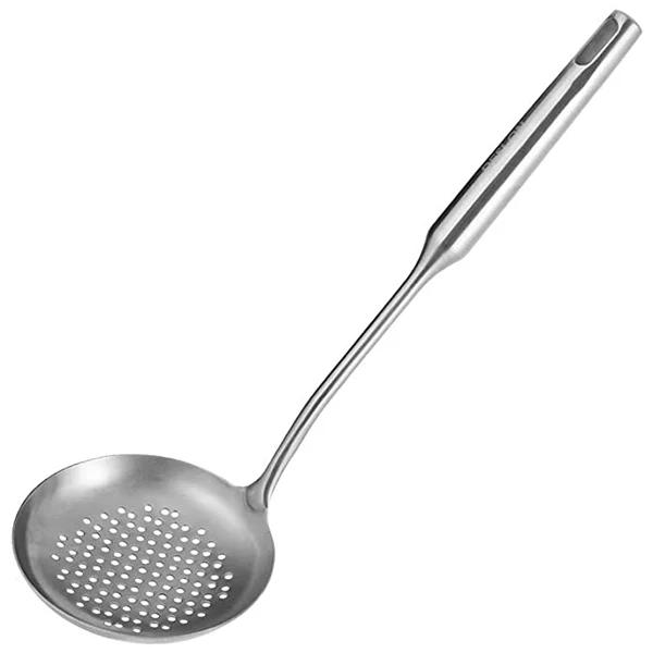 15-Zoll Edelstahl Schaumlöffel Sieblöffel Schöpfkelle, Geschlitzter Löffel zum Kochen, Abgießen & Frittieren