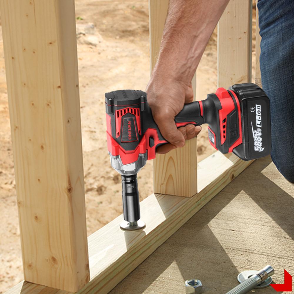 ONEVAN  Brushless Electric Impact Wrench 1/2'' Cordless Screwdriver Lithium-Ion Battery Power Tool for Makita 18V Battery