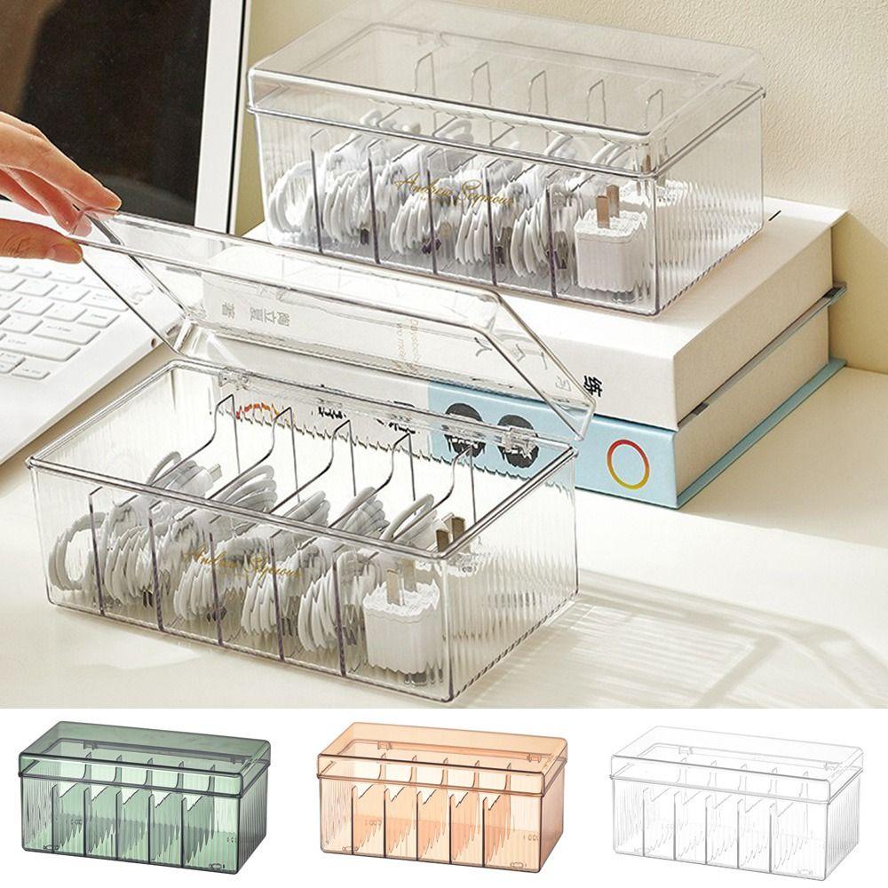 

Plastic Data Cable Storage Box Transparent Power Cable Storage Box Stationery