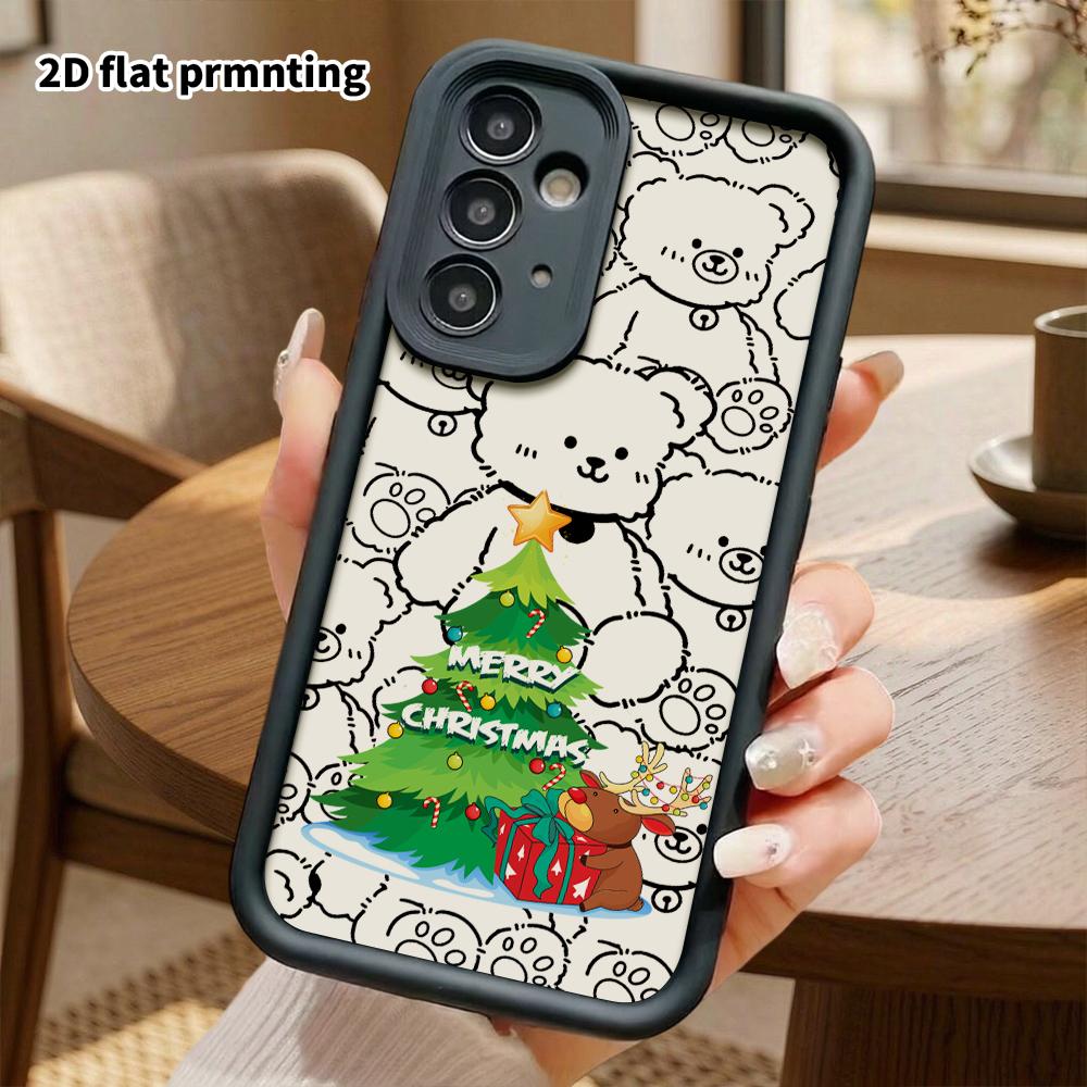 Phone Case: 2D Flat Samsung Galaxy A34 A35 M05 M06 S20 S22 S21 FE Plus 5G Protective Case, Christmas Tree Reindeer, Christmas and Halloween Gifts