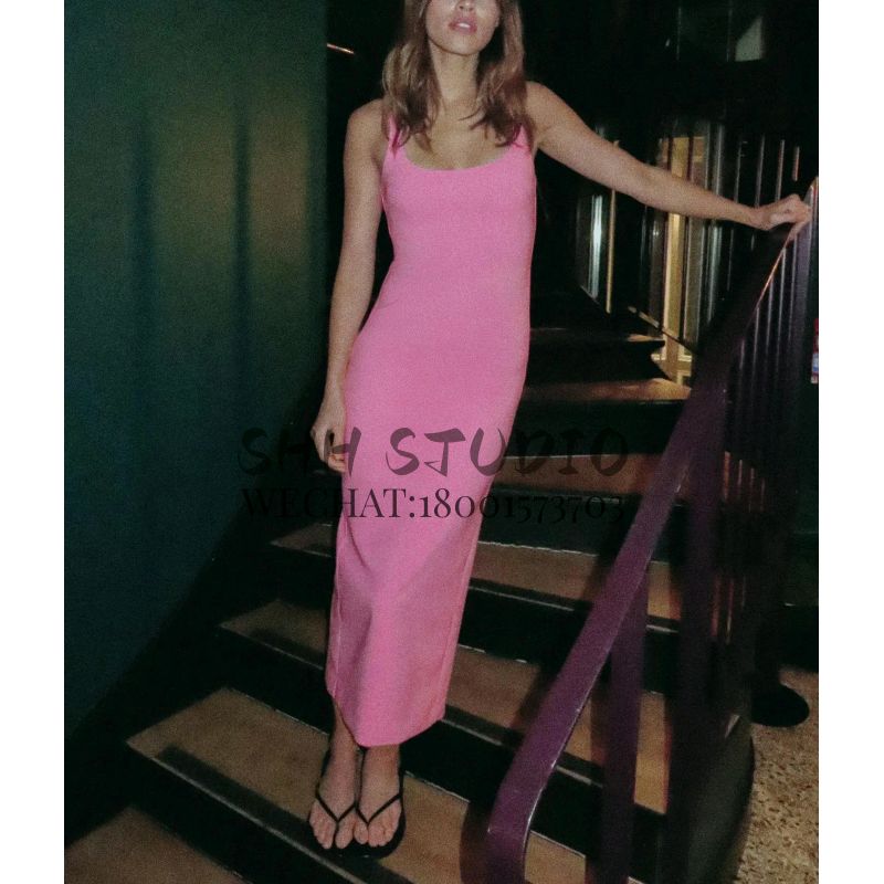Spring New Women's Fashion Style Simple Graceful Silm Sheath Fit Midi Dress 2289777