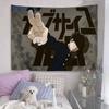 Mob Psycho Anime Tapestry Hippie Flower Wall Carpets Dorm Decor Wall Hanging Home Decor