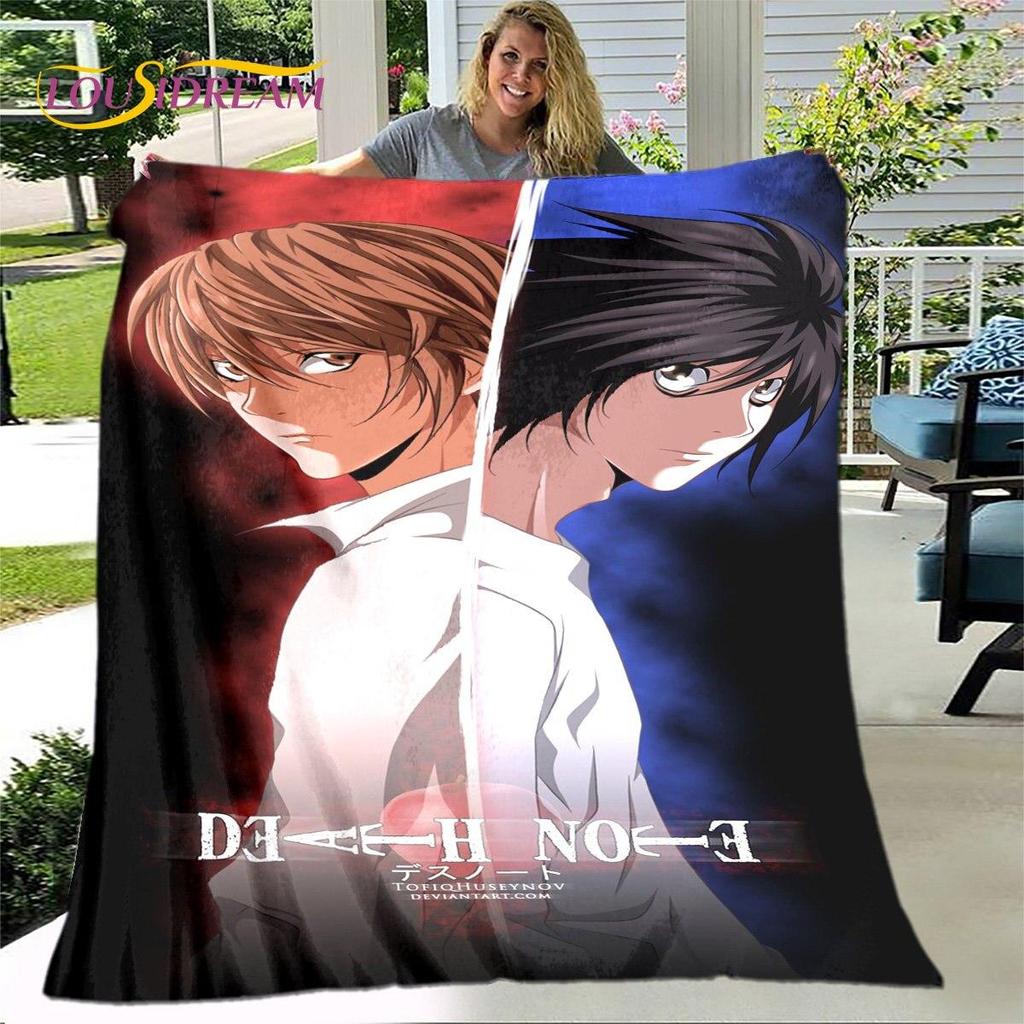 Anime Death Note Skräck Tecknad filt, Flanellfilt Slängfilt, Mjuk varm filt för Vardagsrum Sovrum Sängar Soffgåva