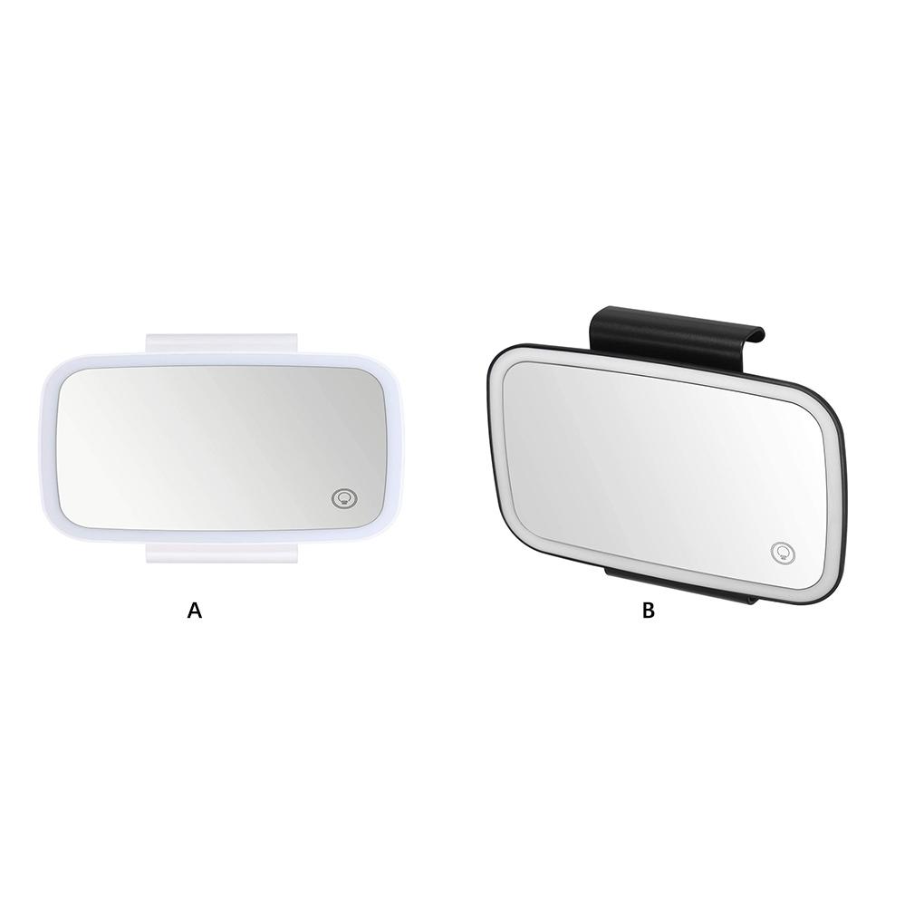 Car Mirror Sun Visor Universal Lighted Makeup Touchscreen Vanity Mirrors Clip-on Travel Accessories Cosmetics Black