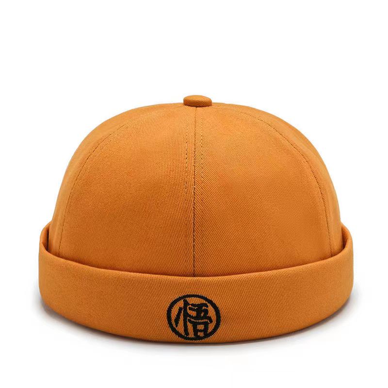 Wu Embroidery Fashion Beanies Caps Adjustable Beanie Hats Fashion Unisex Korean Version Party Hip-Hop Versatile Melon Caps