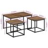  Coffee Tables That Slide Under Each Other, 3 Pcs., Solid Teak Wood