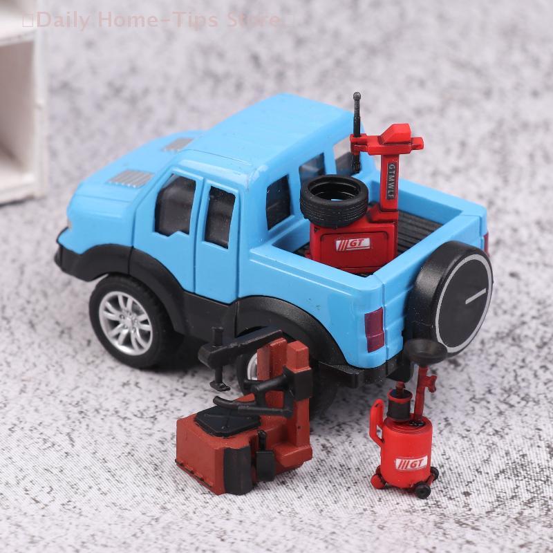 1:64 Simulation Oil Collector Miniature Tire Picker Model Repair Workshop Scene Prop Model Accessory Parking Lots City DIY Model
