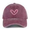 Versatile Heartshaped Printed Washed and Aged Baseball Caps for Men and Women Couple Baseball Caps Casual Sun Protection