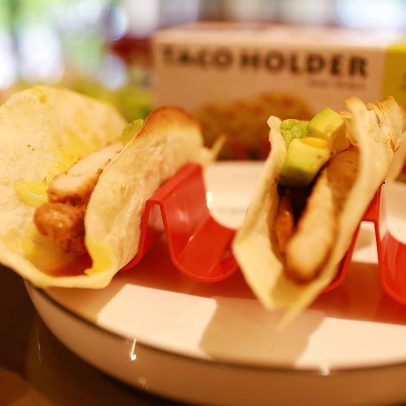 Wave Shape Plastic Taco Holder Stand, Mexican Taco Shell Display Rack, Food Storage Tray Holder for Home Kitchen Restaurant Tableware