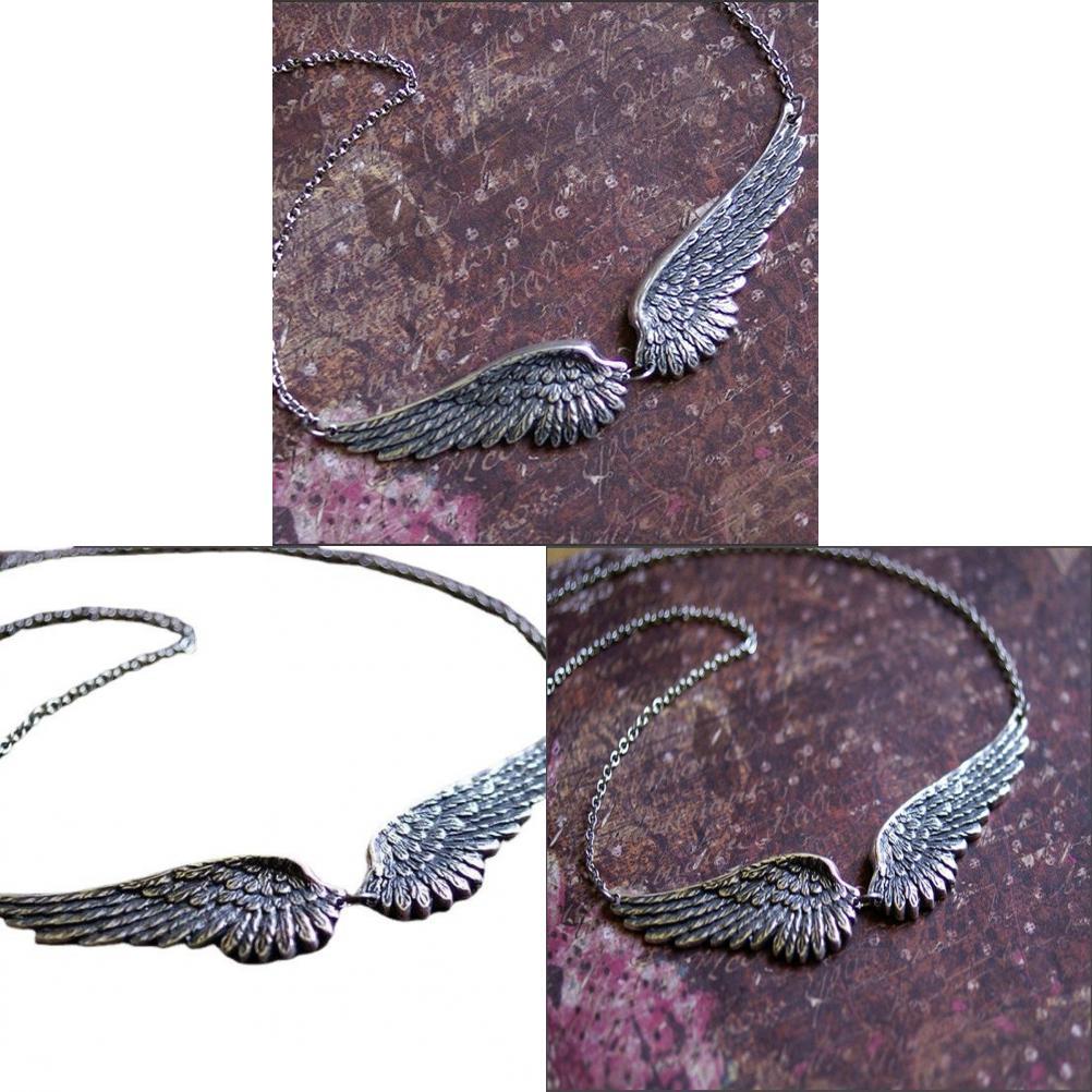 Collana con Ciondolo Ali d'Angelo in Lega per Moda Ol e Abbigliamento Casual
