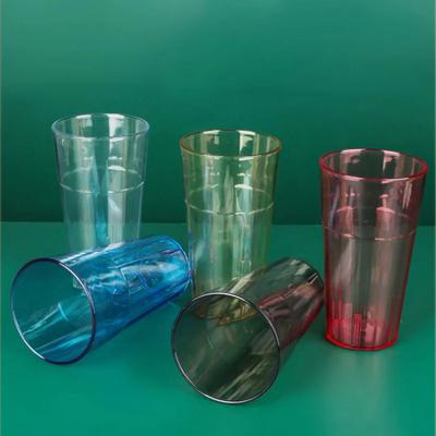 Household Transparent Cup Water Cup Multifunctional Juice Beverage Cup Simple Solid Color Acrylic Multilateral Drinking Cup