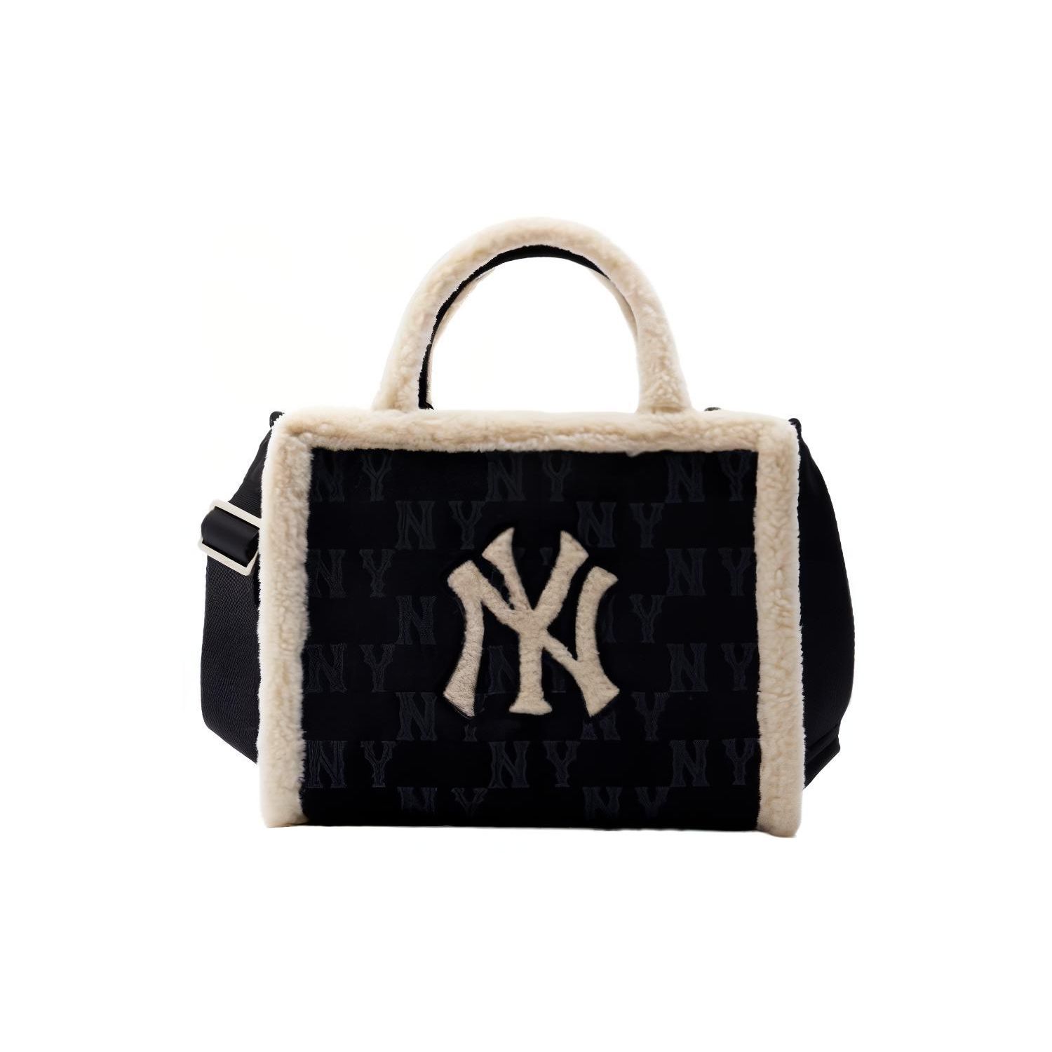 MLB New York Yankees Vintage Letter Print Casual Commuter Tote Bag Unisex Tote Bags Black 3AORS1036-50BKS Black