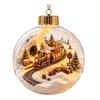 Palline di Plastica per Festa Ornamento Luminoso Storia di Natale, Palla Appesa 3D Luminosa con LED Caldo, Mini Decorazione Festiva da Interno/Esterno Festività
