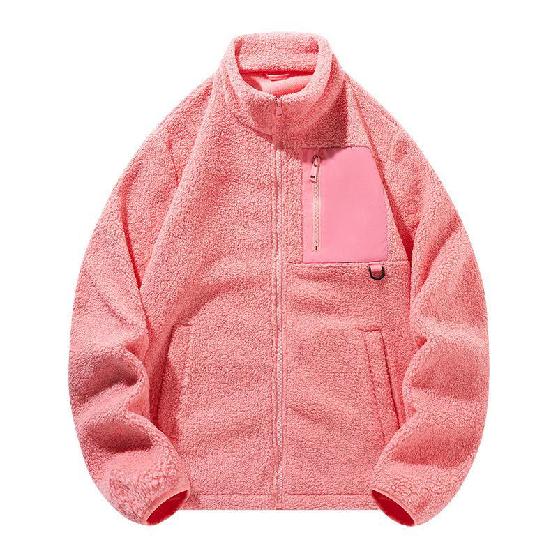 

Teddy Fleece Winter Warm Thickened Multi-pocket Outdoor Windproof Stand-up Collar Jacket for Women 4XL