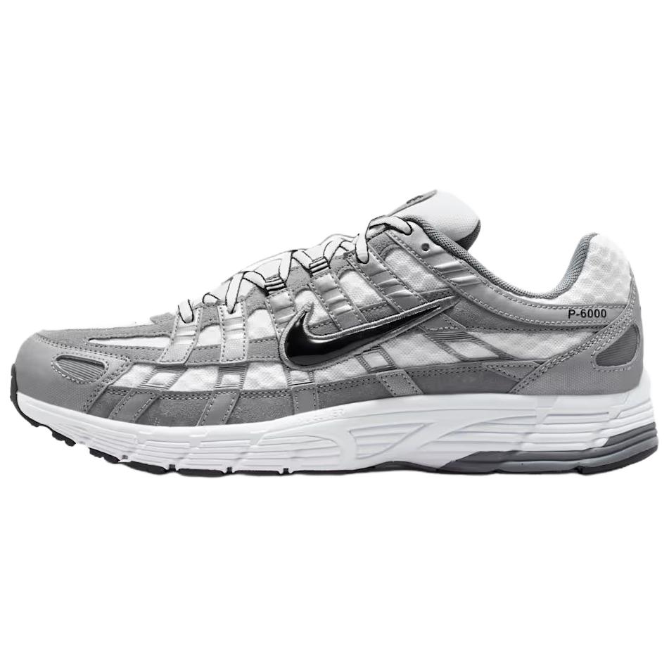 Nike P-6000 White Metallic Cool Grey Unisex Sneakers Black IR2004-100 EU 39