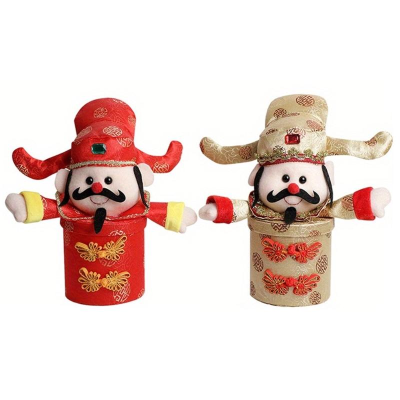 God of Wealth Candy Box for Spring Festival Lucky God Candy Box for Cookie Candy Festive Desk Candy Organizers Box