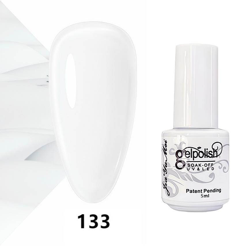 GELPOLISH Nail Art Set: Base, Top Coat, Transparent & White Gel Polishes