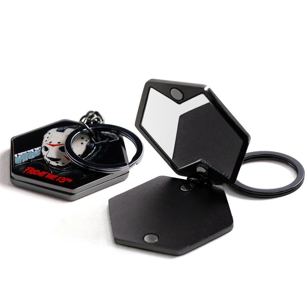 Dual-Sided Mirror Keychain: Game-Themed Key Ring, Car/Bag Pendant, Fan Gift, Makeup Mirror.
