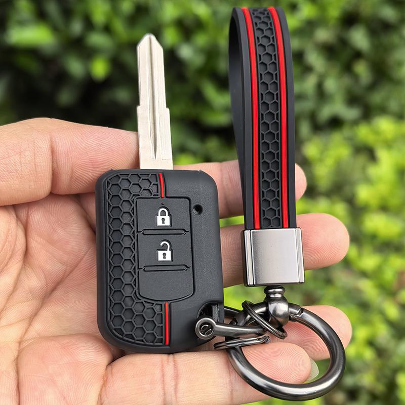 Keychain Silicone Car Key Cover Case For Mitsubishi ASX ASH Outlander Lancer EX Galant Pajero L200 2 Button Keyring Protector
