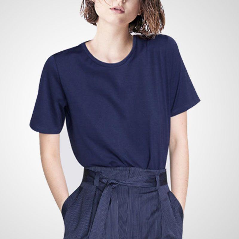 

Summer Wear Fashion Slimming Stripes Elegant Professional Shorts Navy blue (Tops) XL