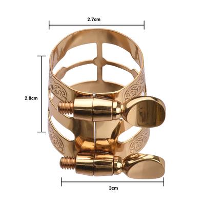 Abraçadeira para Saxofone com Ajuste de Parafuso Duplo Compacta com Tampa para Boquilha para Saxofone Alto