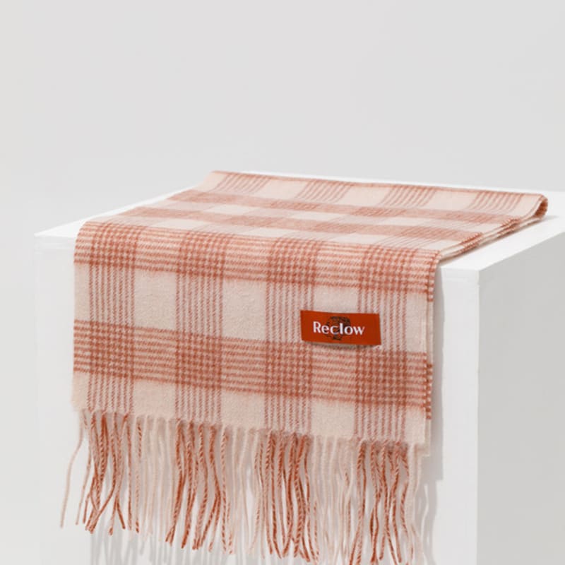 

RECLOW RECLOW 2021 100% Wool Check Muffler Carrot X