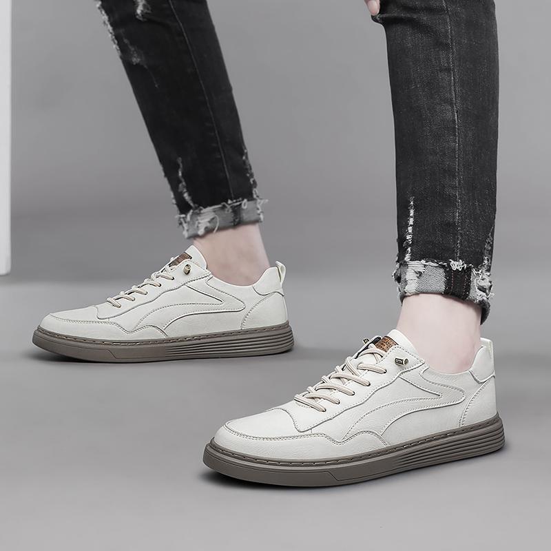 Herren Freizeitschuhe echtes Leder Herren Business Herren Sneaker Weichsohle Gummi Atmungsaktiv Trendige Skateschuhe Herren Sneaker