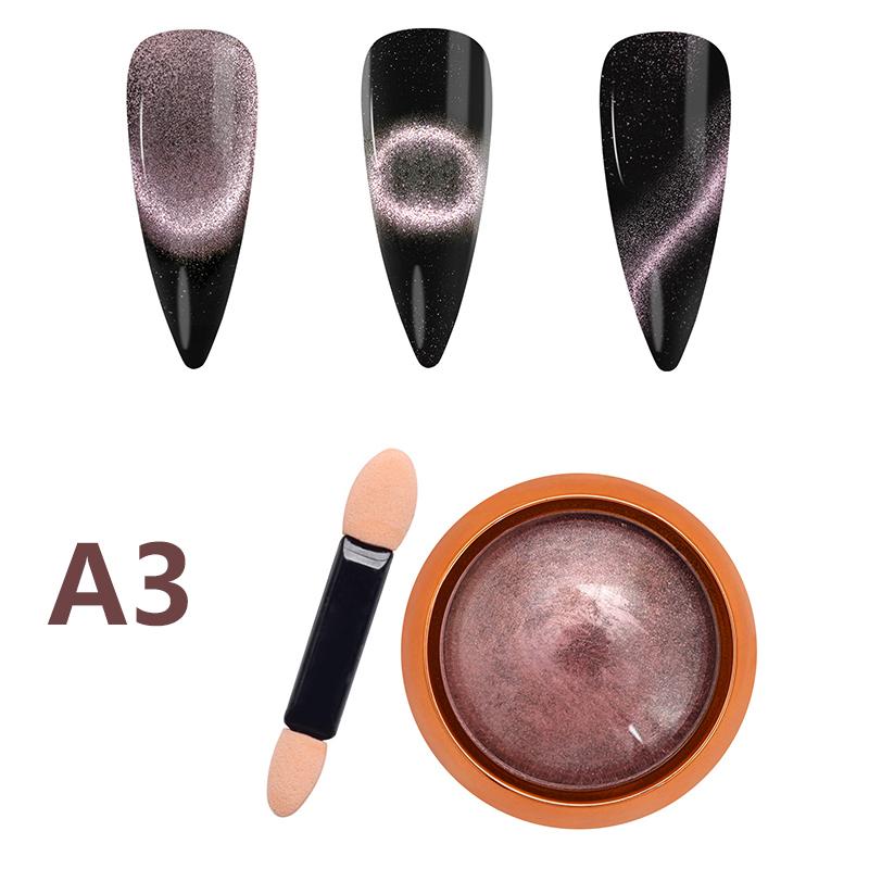 3D Chrome Cat Magnet Nail Glitter Powder Chameleon Shiny Nail Pigment Gel Nail Polish Supplies Magic Cat'S Eye Magnetic Powder