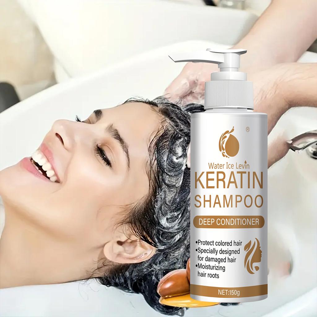Repairing Keratin Shampoo with Biotin & Collagen for Damaged Hair - Deep Moisturizing & Color Protection.