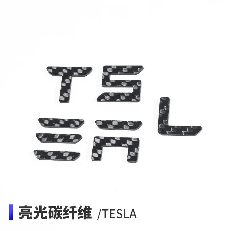 QPVH8 For Tesla Model3 Y X S Highland Logo Sticker True Carbon Fiber Spacex Elon Musk Letter Car Stickers Exterior Accessories
