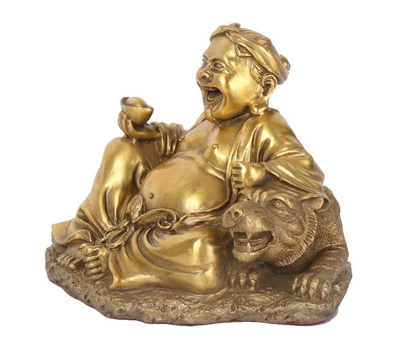 Vietnamesische Kupfer Buddha Figur: Gott des Reichtums und des Wohlstands