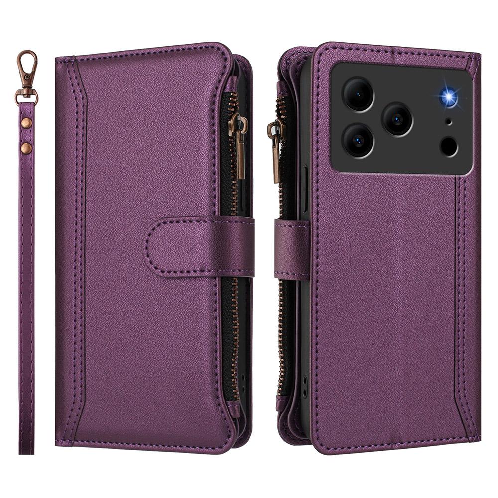 Protection Card Wallet Flip Phone Cover For Doogee Note 56X 56 58 59 N60 Pro N55 Plus Leather Case Wrist Strap Crossbody Shell