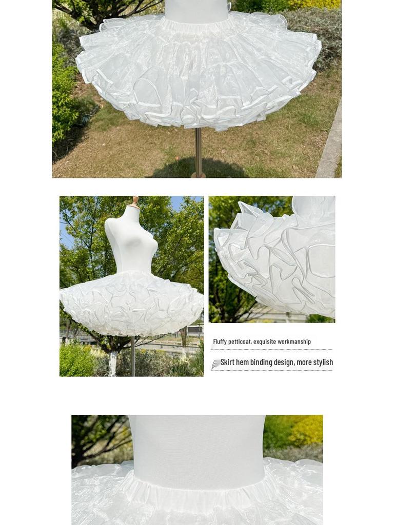 Lolita Cosplay Petticoat - Engelsmädchen-Unterrock mit knochenlosem Netzgewebe und Innenfutter