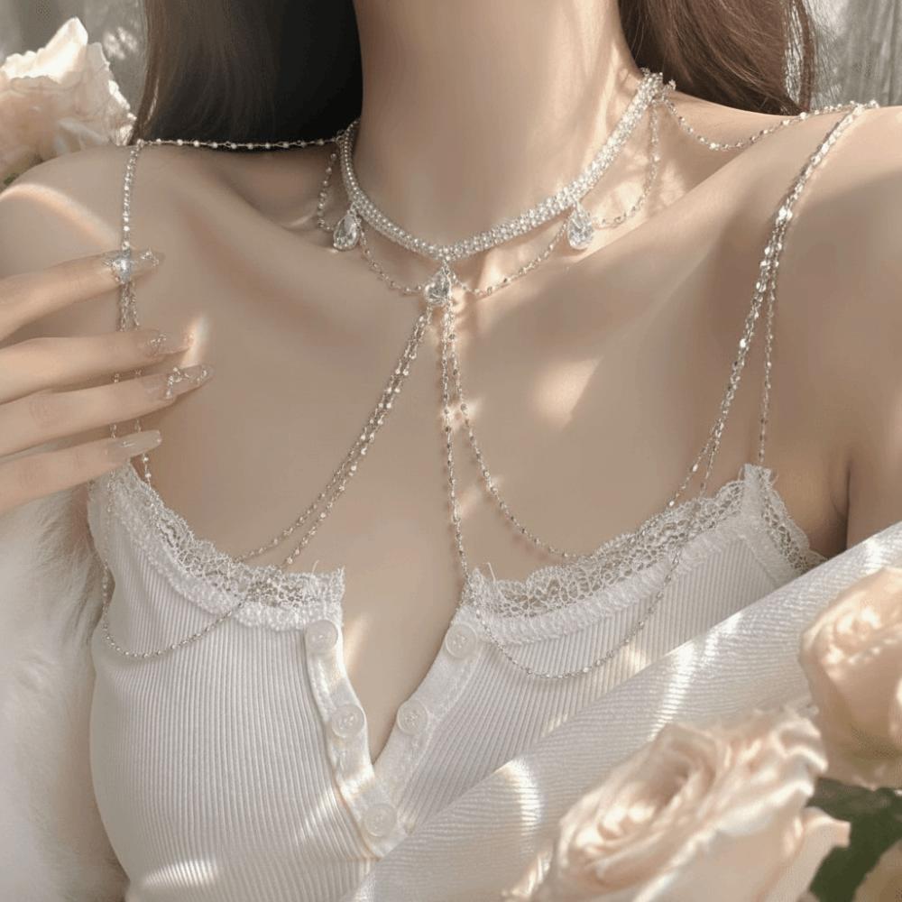 Clavicle Chain Multi-layer Tassel Chain Crystal Jewelry Ornament Women Jewelry