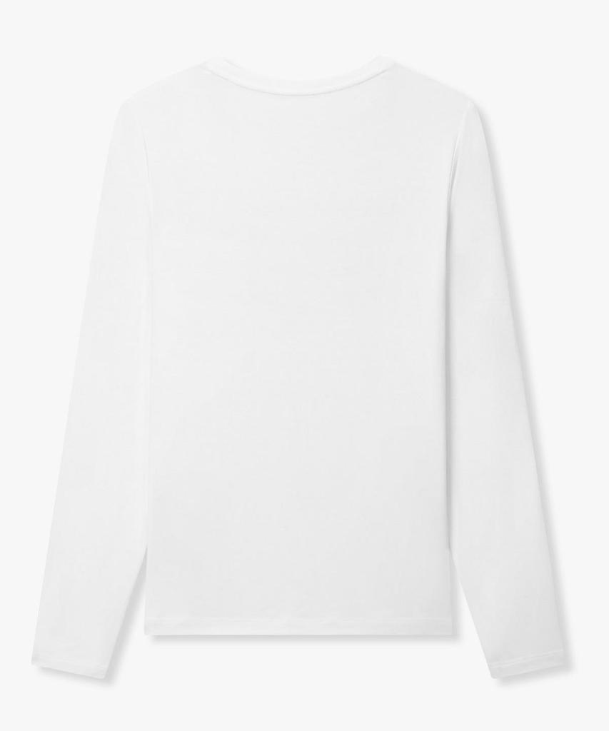 Bobeu Lettering Print Long Sleeve T-Shirt _White_7156340001