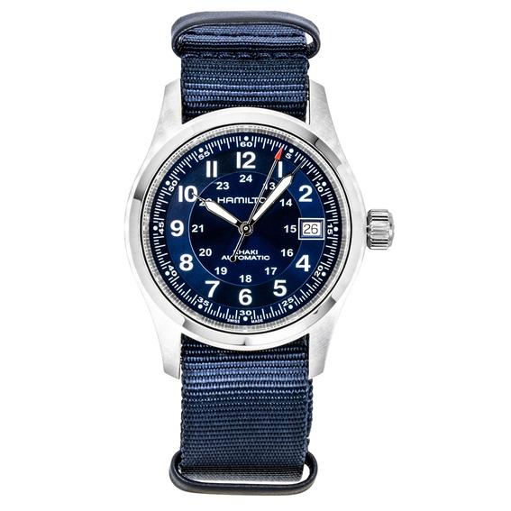 Hamilton Unisex Blue Khaki Field Textile Nato Strap Dial Automatic H70455940 100M Men's Watch