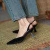2024 Sexy Pointed Toe Sandals Female Fairy Style Summer 2024 New All-match Thin Heel Slingback Temperament Women Shoes High Heel