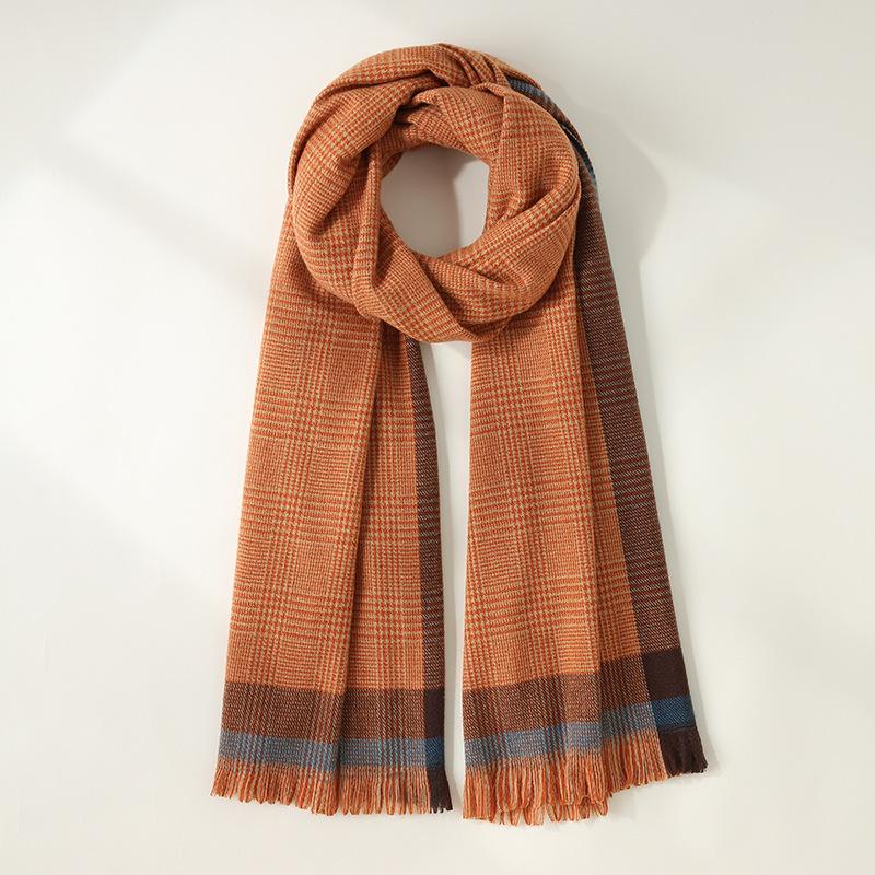 New Imitation Cashmere Scarf Japanese and Korean Sweet Mid-length Scarf for Women Autumn and Winter Tassel Scarf Shawl for Women