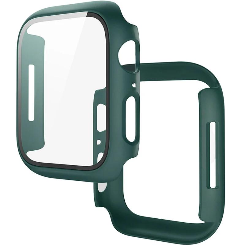Tempered Glass+Cover For Apple Watch 11 10 9 8 7 46mm 42mm PC Bumper Screen Protector Case iWatch Series 7 6 5 4 SE3 44 40 45mm
