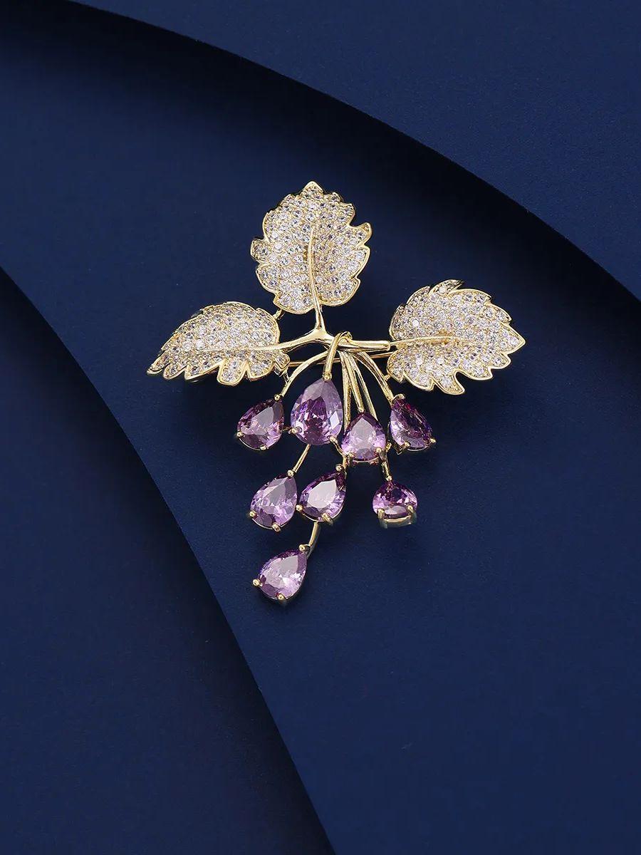 

Autumn New Fashion Elegant Grape Brooch Women s Light Luxury Simple Clothing Pin Holiday Gift