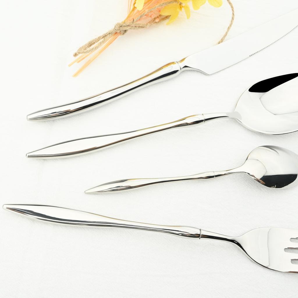 24Pcs/Set Knife Fork Tea Spoon Tableware Vintage Dinnerware 304 Stainless Steel Cutlery Set Party Kitchen Silverware Flatware Set